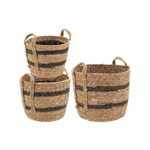 Cesta fibra natural 3 peças buana