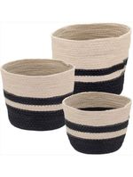 Cesta fibra preto 3 peças jibaran - gs