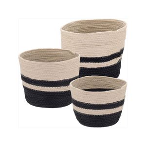 Cesta fibra preto 3 peças jibaran - gs