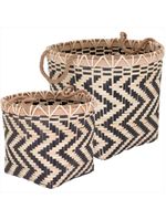 Cesta bambu preto 2 peças - gs