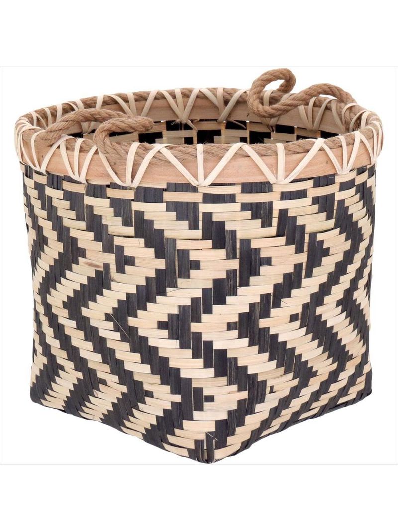 Cesta bambu preto 2 peças - gs