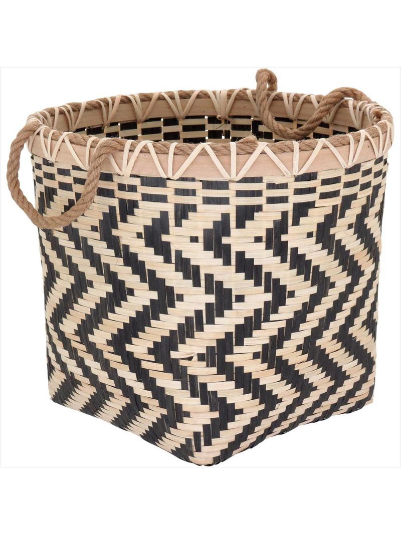 Cesta bambu preto 2 peças - gs