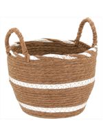 Cesta fibra marrom 3 peças lemnos - gs