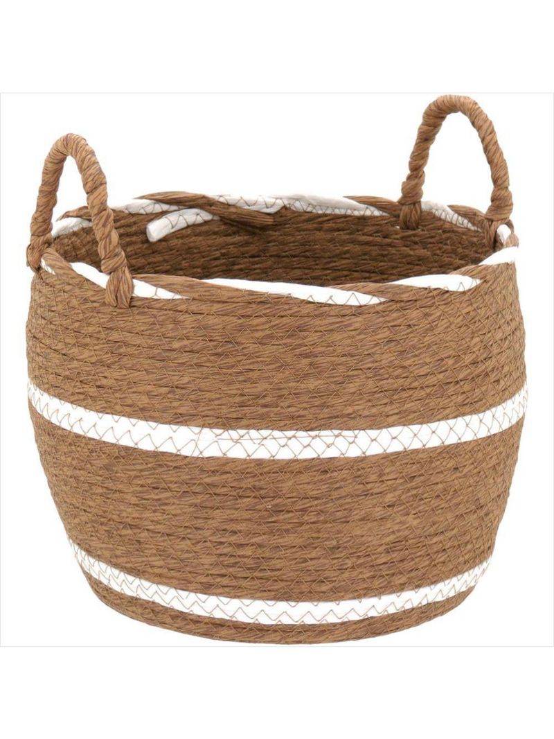 Cesta fibra marrom 3 peças lemnos - gs