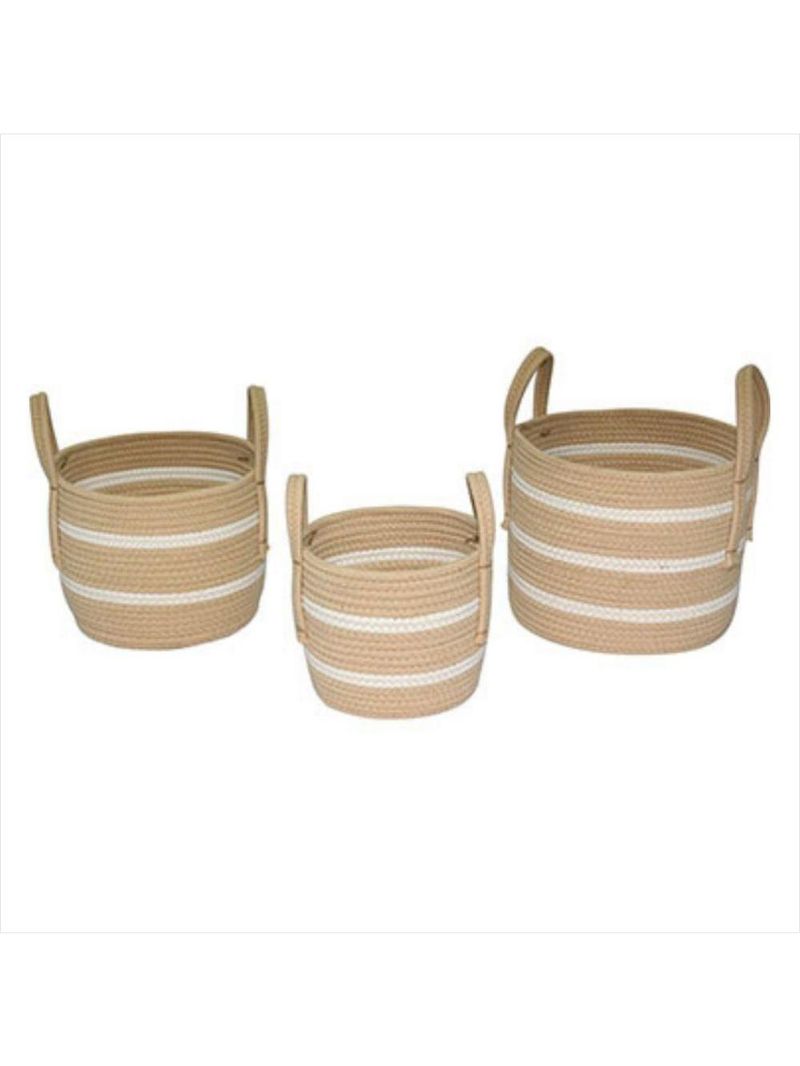 Cesta tecido singara bege 3 peças - nh