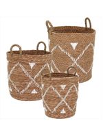 Cesta fibra natural 3 peças - gs