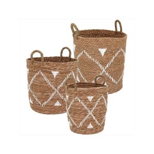 Cesta fibra natural 3 peças - gs