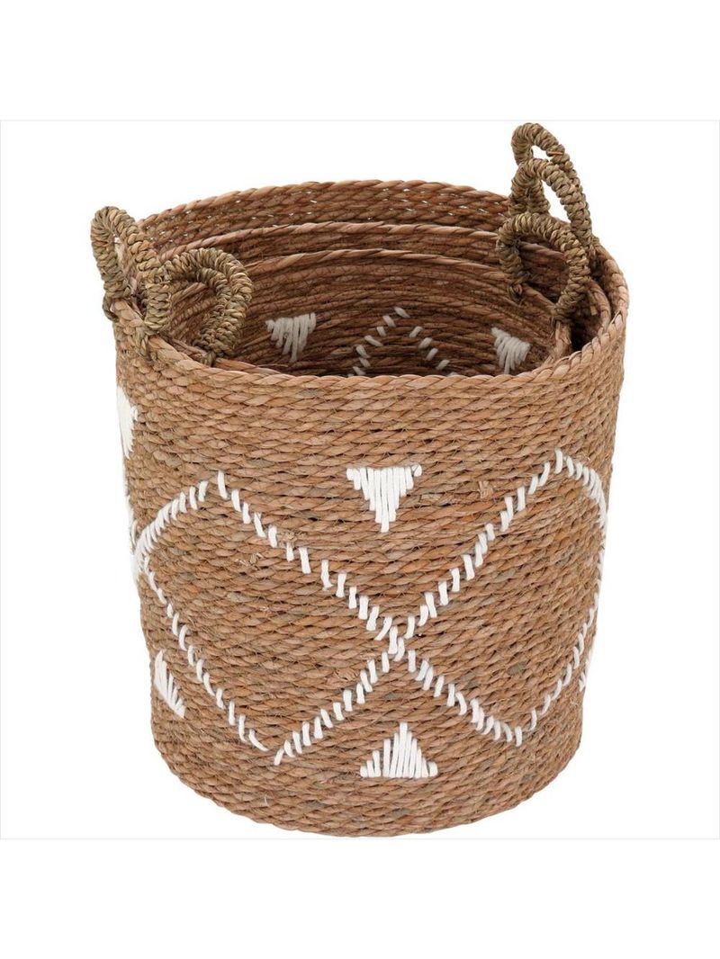 Cesta fibra natural 3 peças - gs