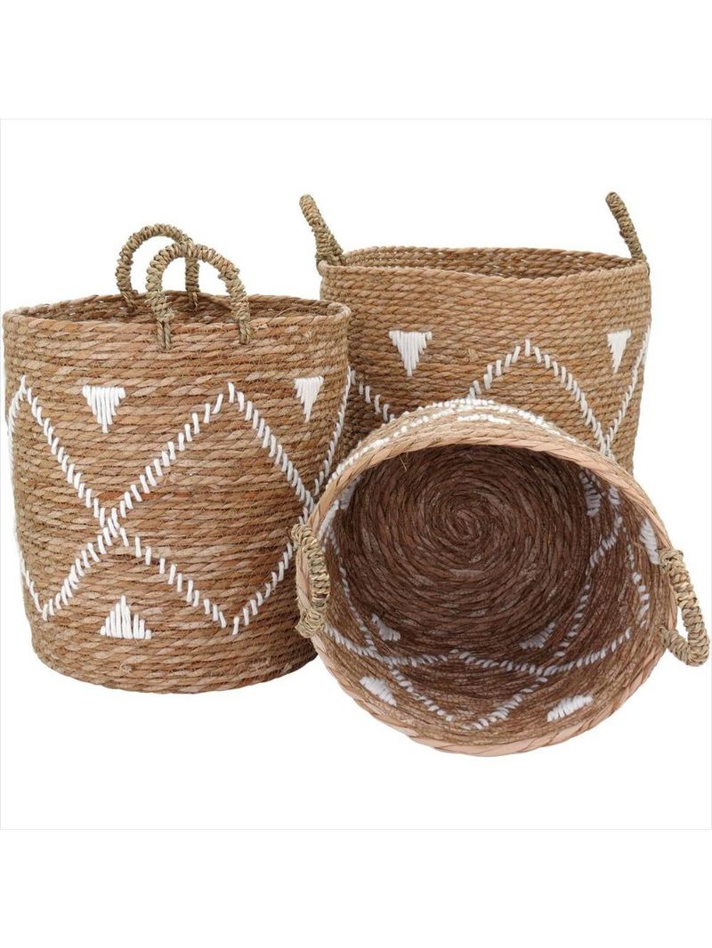 Cesta fibra natural 3 peças - gs
