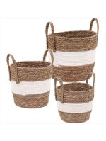 Cesta fibra branco 3 peças zagora - gs