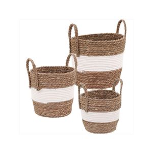 Cesta fibra branco 3 peças zagora - gs