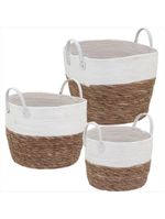 Cesta fibra branco 3 peças poneso - gs