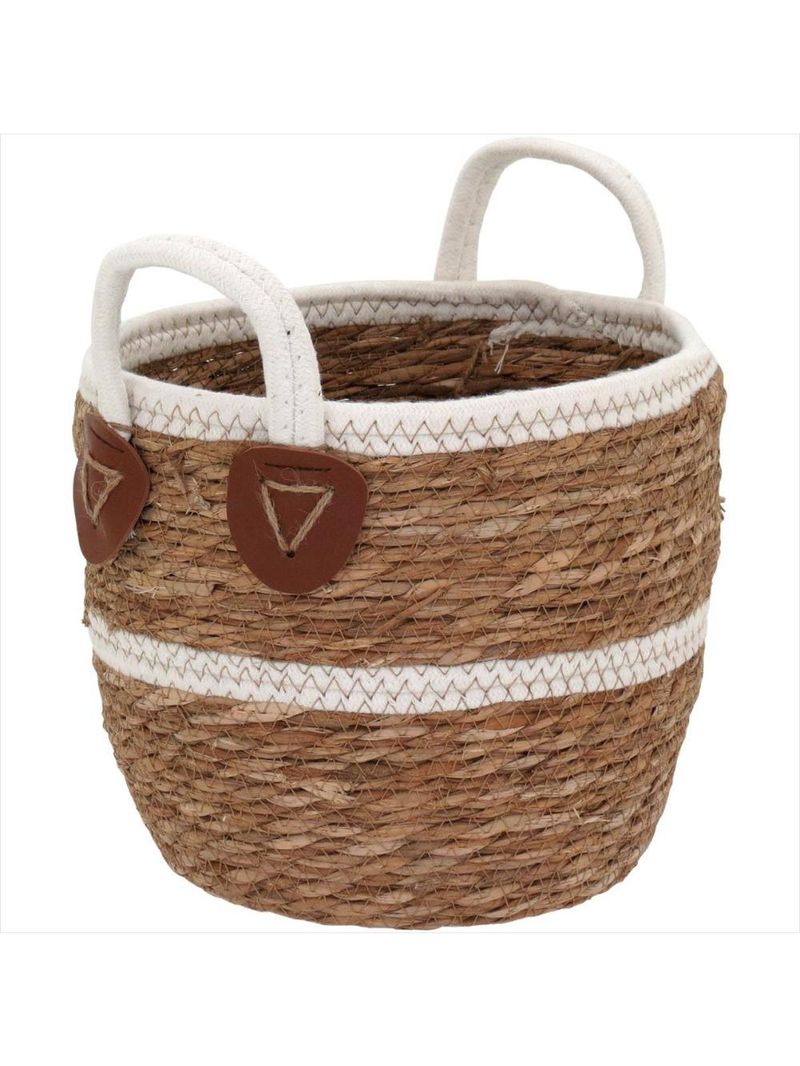 Cesta fibra natural 3 peças 28x33x33cm gs