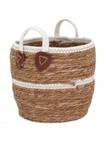 Cesta fibra natural 3 peças 28x33x33cm gs