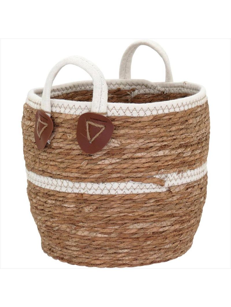 Cesta fibra natural 3 peças 28x33x33cm gs