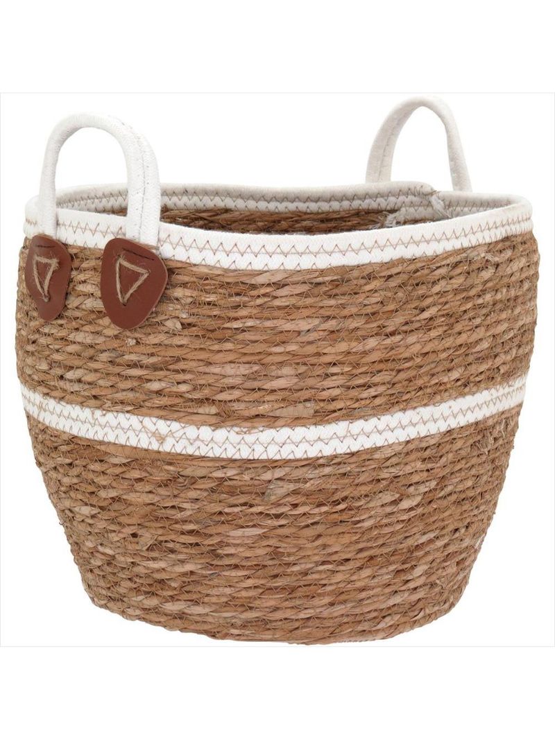 Cesta fibra natural 3 peças 28x33x33cm gs