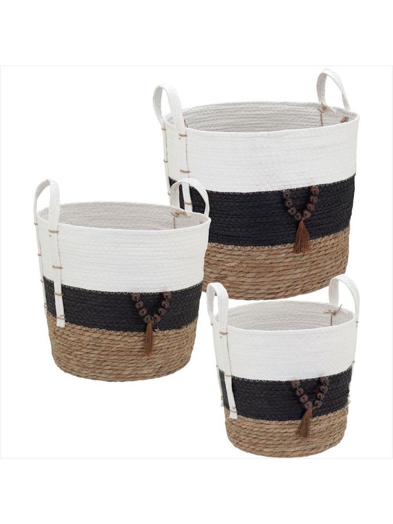 Cesta fibra color 3 peças abigail - gs