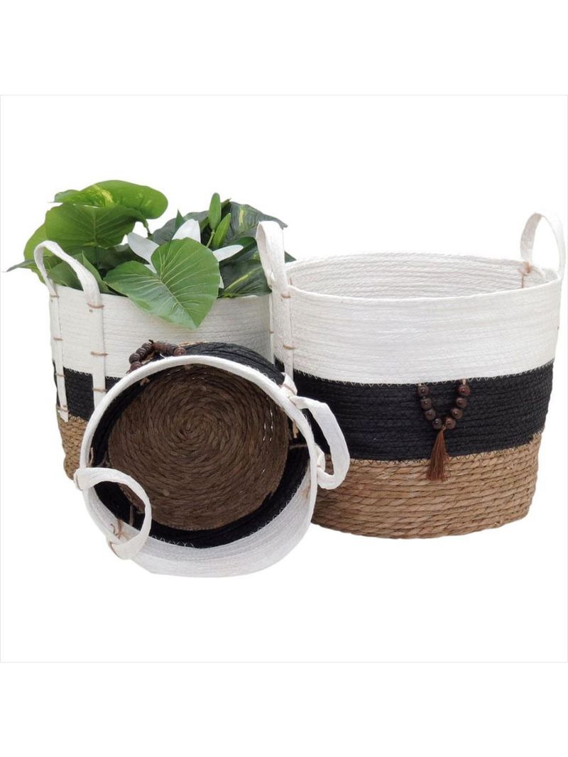 Cesta fibra color 3 peças abigail - gs