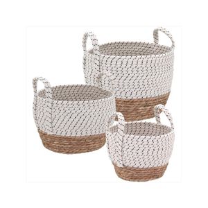 Cesta fibra branco 3 peças kigali - gs