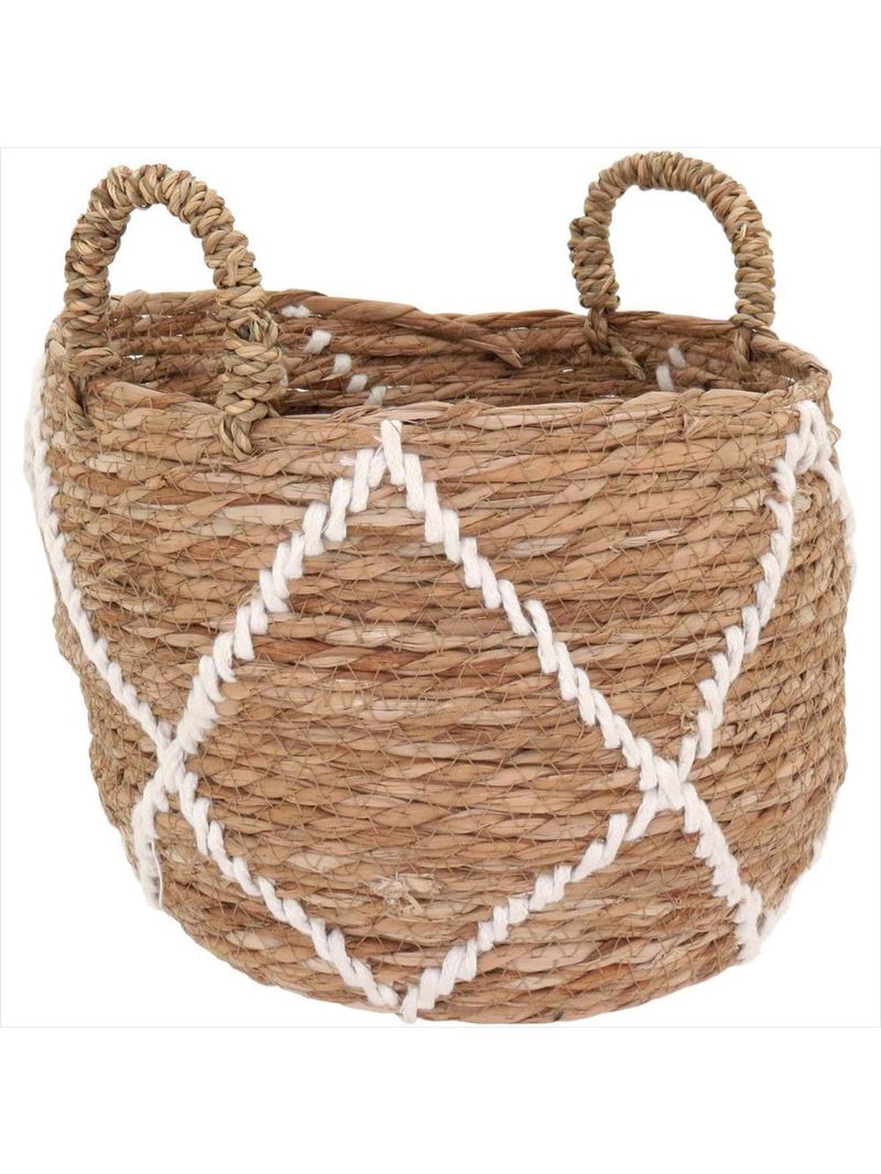 Cesta fibra natural 3 peças 28x34x34cm gs