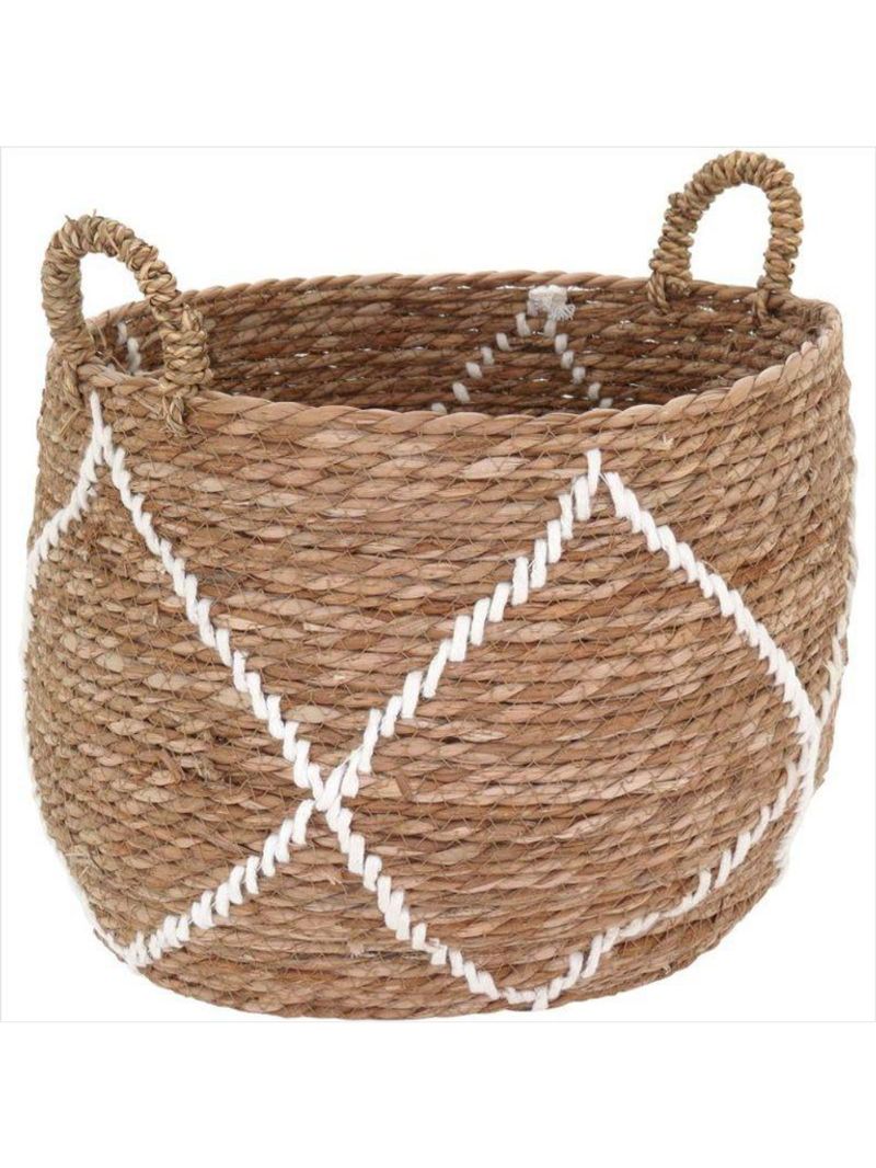 Cesta fibra natural 3 peças 28x34x34cm gs