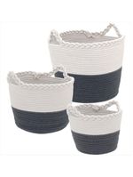 Cesta tecido cinza 3 peças caterrine - gs