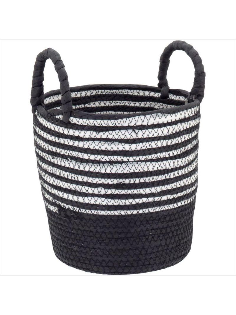 Cesta fibra preto 3 peças sawalli