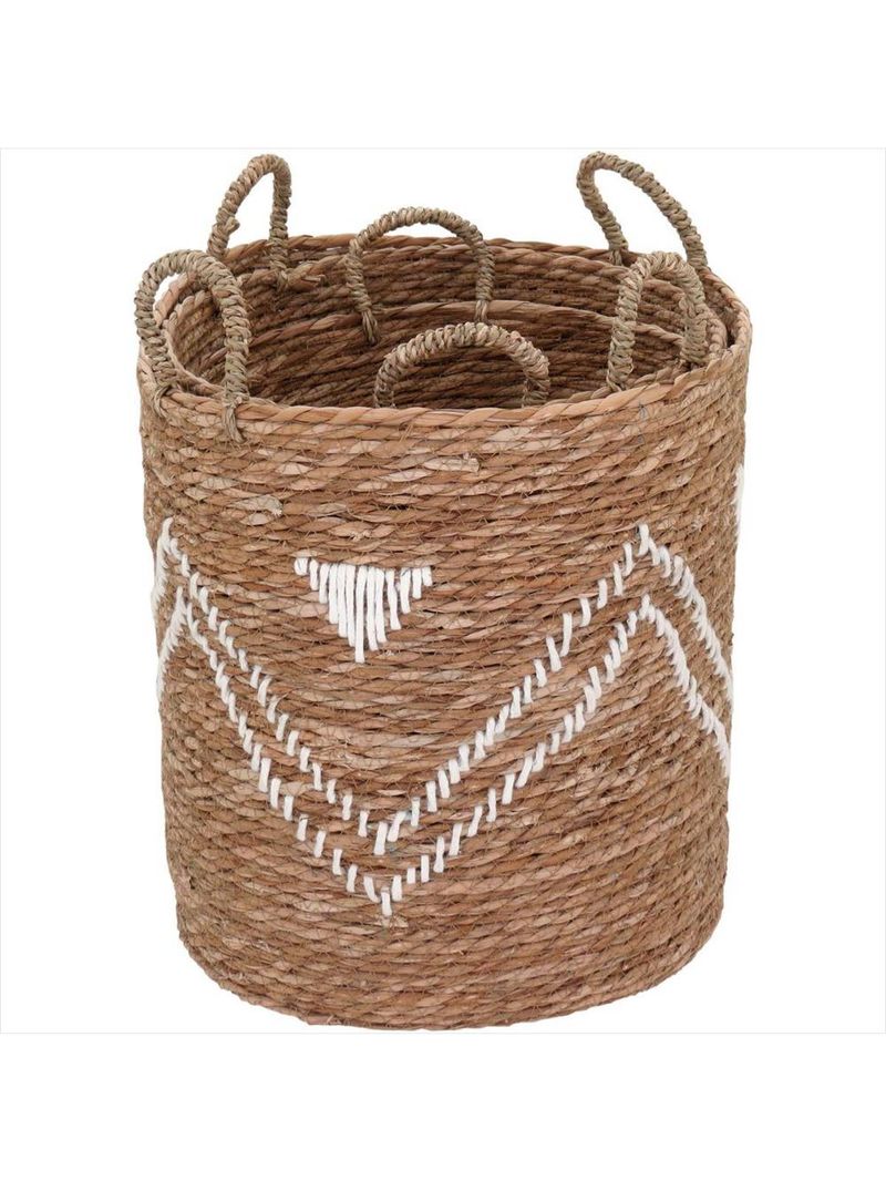 Cesta fibra natural 3 peças gs