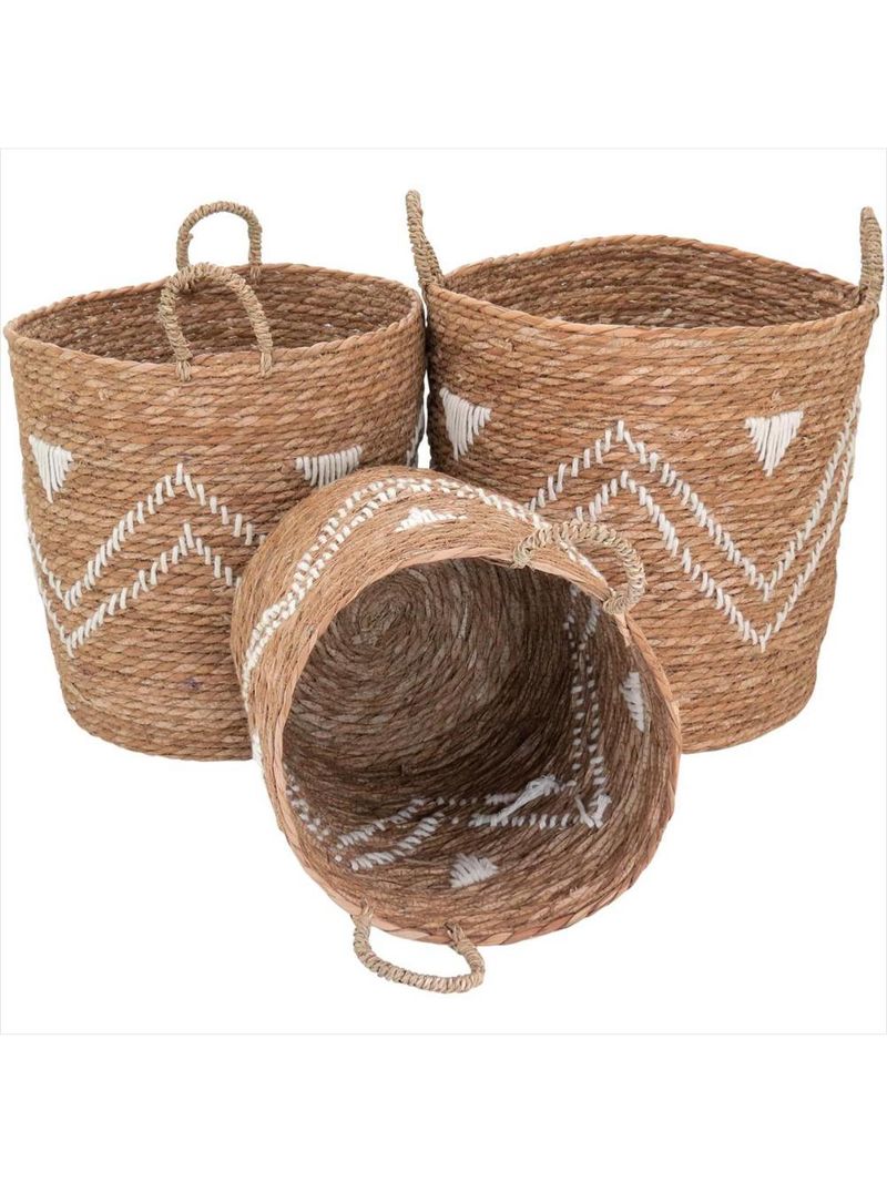 Cesta fibra natural 3 peças gs