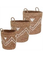 Cesta fibra natural 3 peças gs