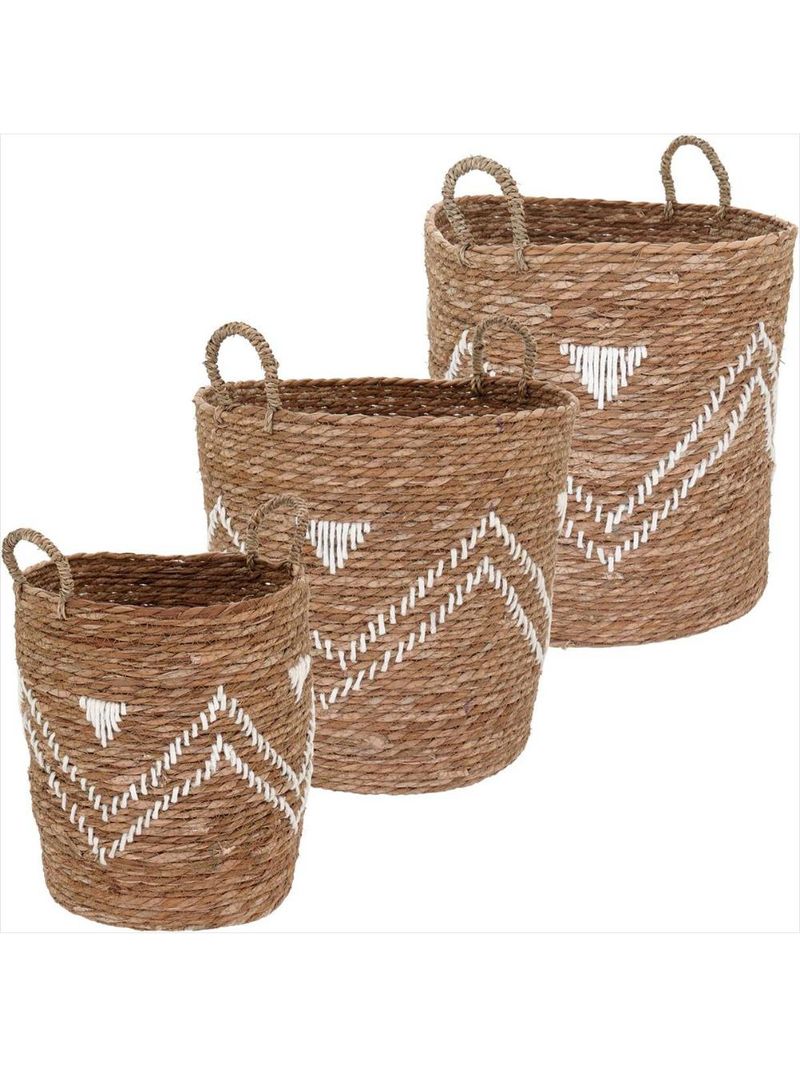 Cesta fibra natural 3 peças gs