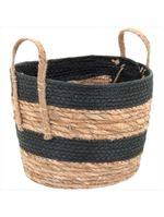 Cesta fibra preto 3 peças zagora - gs