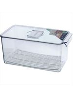 Caixa organizadora para geladeira com tampa acrílico 14x16x31cm transparente