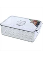 Caixa organizadora para geladeira com tampa acrílico 10x21x32cm transparente