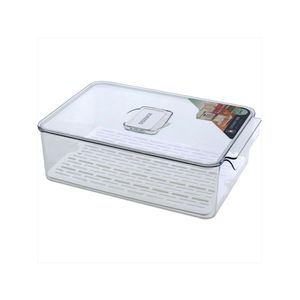 Caixa organizadora para geladeira com tampa acrílico 10x21x32cm transparente