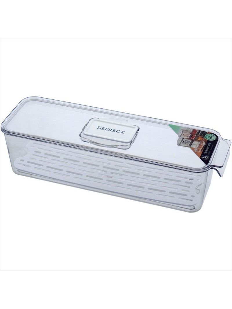 Caixa organizadora para geladeira com tampa acrílico 9x11x34cm transparente