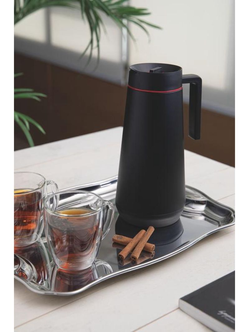 Bule térmico tramontina exata em aço inox preto 1l