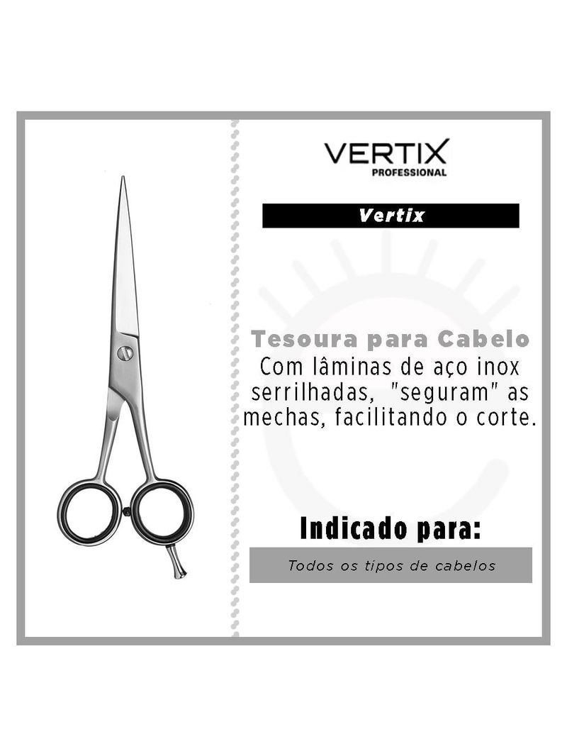 Tesoura para cabelo vertix - iniciante laser
