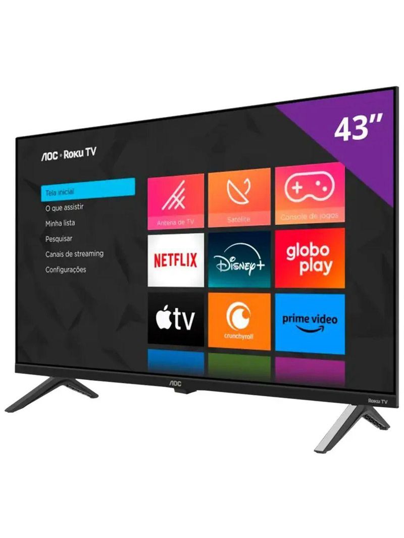43 Polegadas AOC LED Smart Roku Wi-Fi Full HD USB HDMI 43S5045