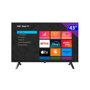 TV 43 Polegadas AOC LED Smart Roku Wi-Fi Full HD USB HDMI 43S5045