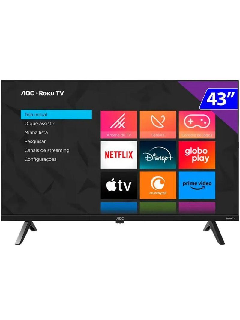 43 Polegadas AOC LED Smart Roku Wi-Fi Full HD USB HDMI 43S5045