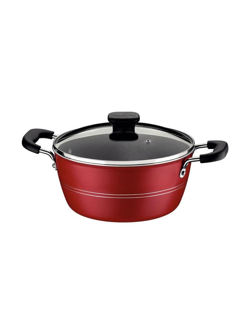 Caçarola tramontina sicília em antiaderente vermelho 24cm 4,3l