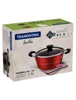 Caçarola tramontina sicília em antiaderente vermelho 24cm 4,3l