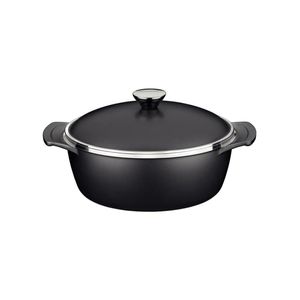 Caçarola tramontina lyon forjado antiaderente preto com tampa 30 cm 6,8 l