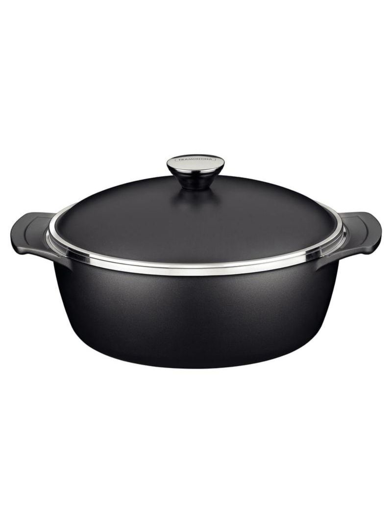 Caçarola tramontina lyon forjado antiaderente preto com tampa 30 cm 6,8 l