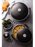 Caçarola tramontina lyon forjado antiaderente preto com tampa 30 cm 6,8 l