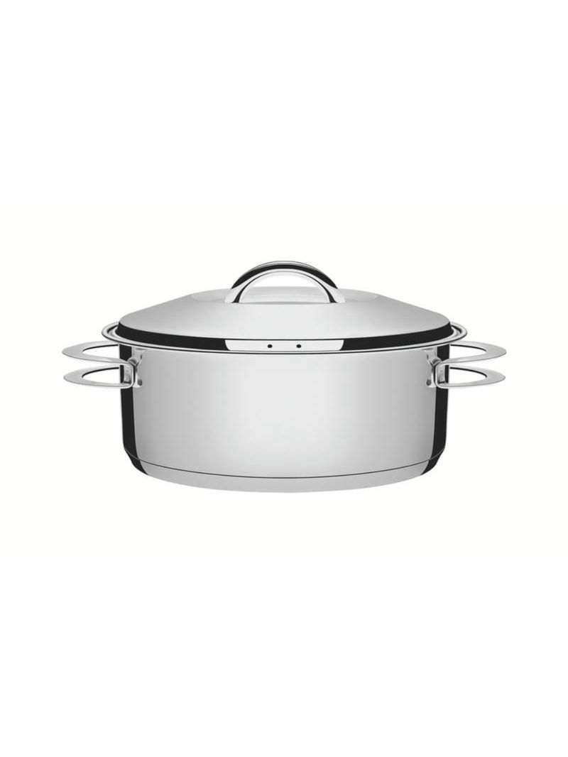 Caçarola tramontina solar rasa inox fundo triplo com tampa 24cm 4,7l