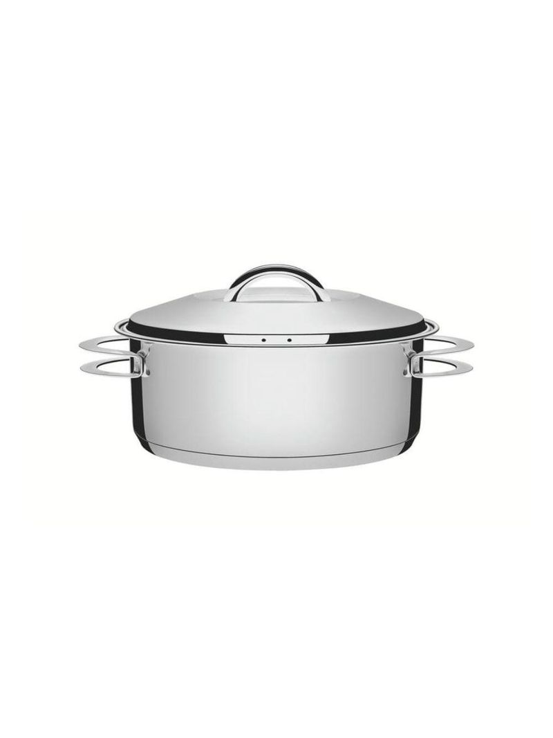 Caçarola tramontina solar rasa inox fundo triplo com tampa 24cm 4,7l