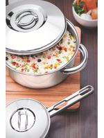 Caçarola tramontina solar rasa inox fundo triplo com tampa 24cm 4,7l