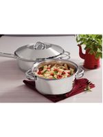 Caçarola tramontina solar rasa inox fundo triplo com tampa 24cm 4,7l